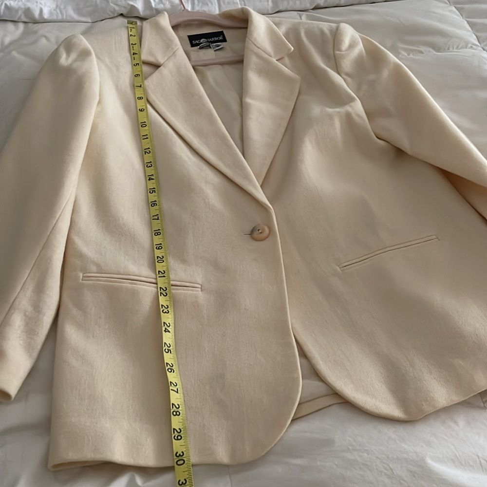 Sag Harbor wool pale yellow classic blazer - Picture 8 of 13